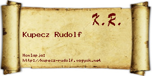 Kupecz Rudolf névjegykártya
